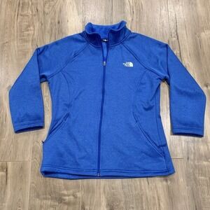 The North Face Women's Large Royal‎ Blue Full Zip Fleece Jacket Softshell  Layer